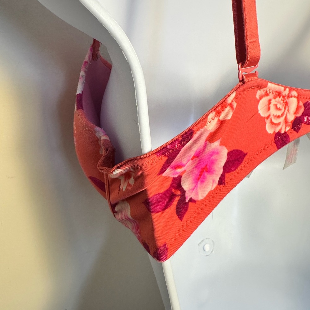 PINK Victoria’s Secret Wear Everywhere Super Push-up Floral Print Bra 34/C - Picture 6 of 12